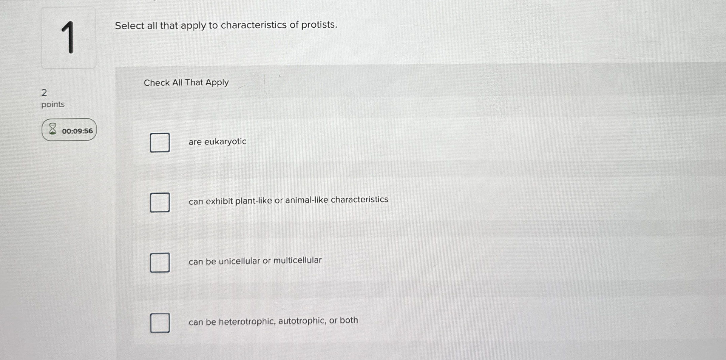 Solved 1Select all that apply to characteristics of | Chegg.com