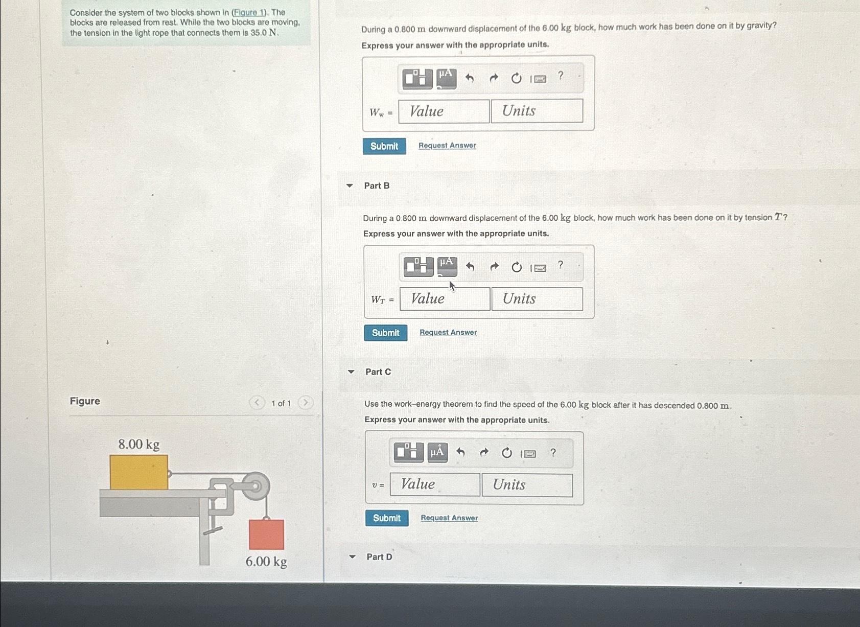 Solved Consider the system of two blocks shown in (Flqure | Chegg.com