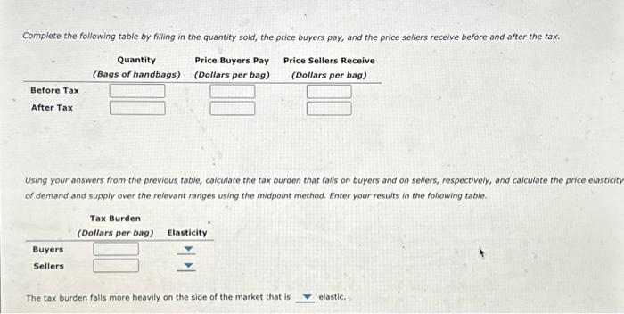 Solved 7. Effect of a tax on buyers and sellers The | Chegg.com
