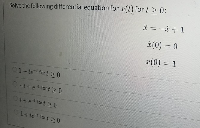 Solved Solve The Following Differential Equation For Ae T Chegg Com