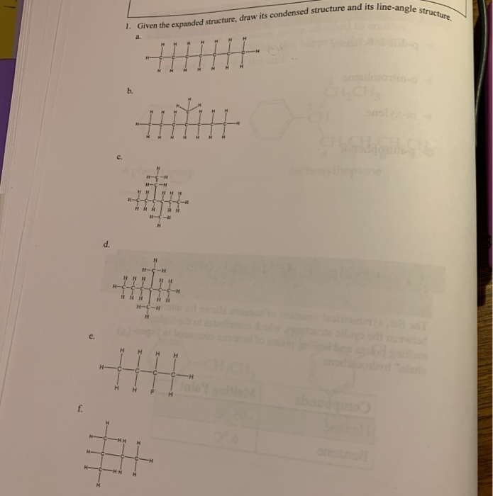 Solved 1. Given the expanded structure, draw its condensed | Chegg.com