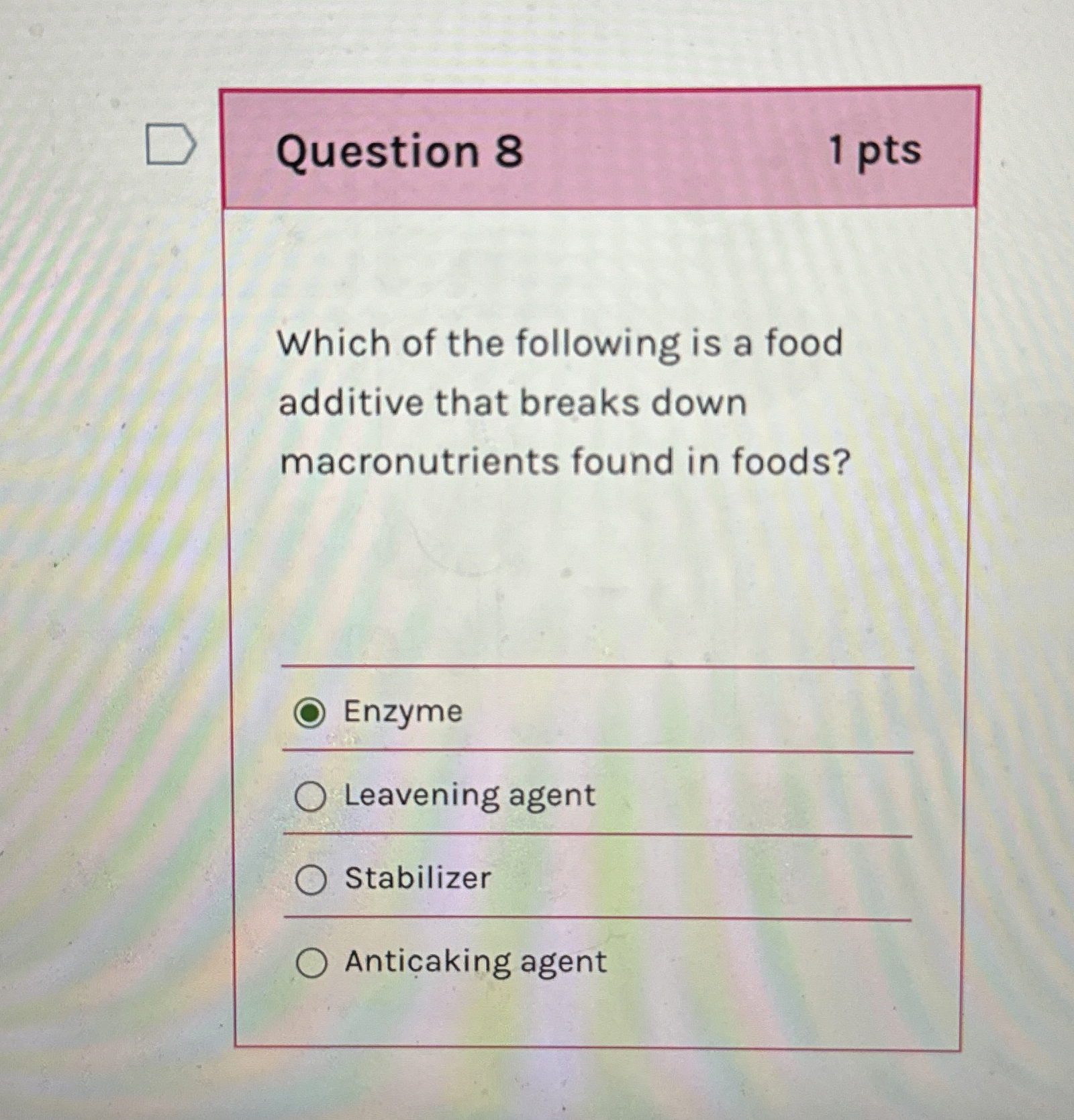Solved Question 81 ﻿ptsWhich of the following is a food