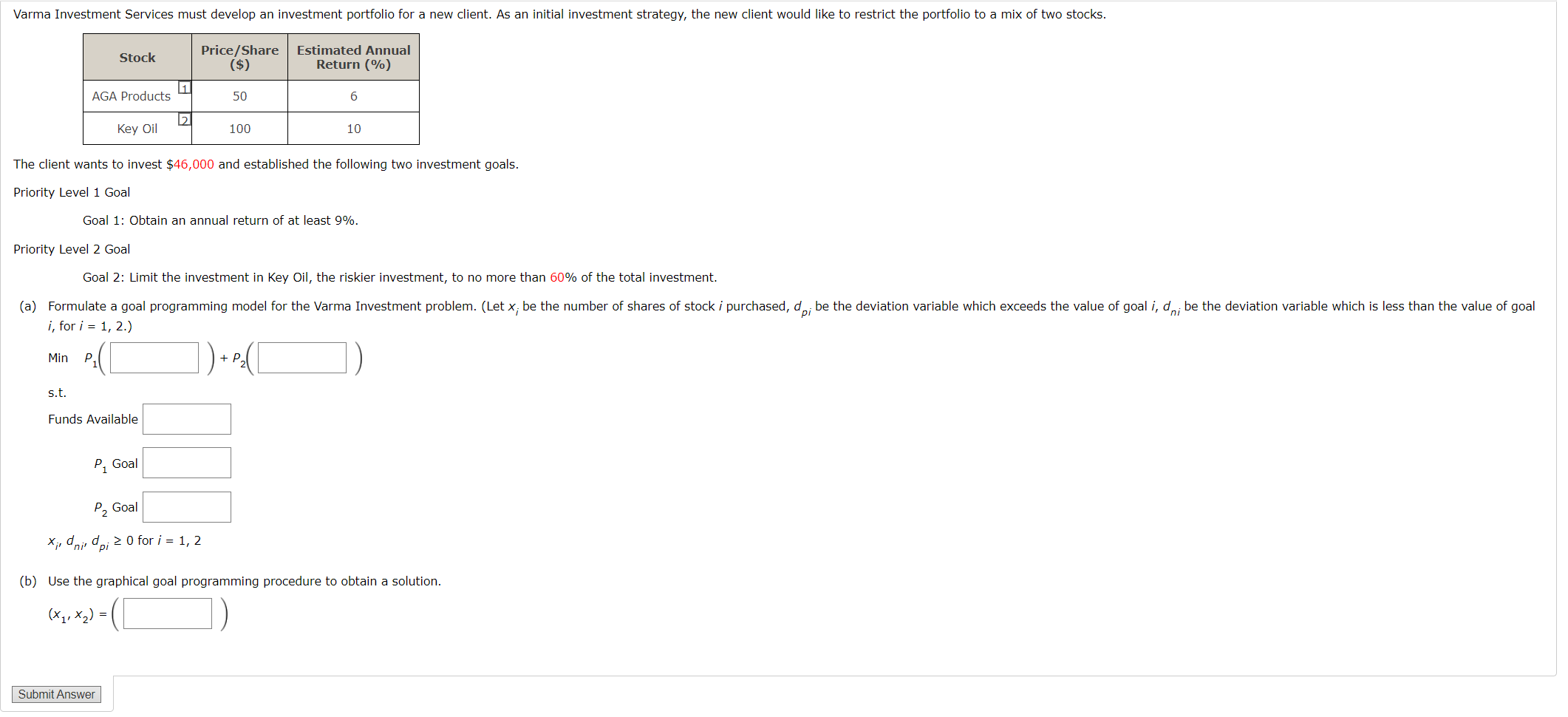 Solved Varma Investment Services must develop an investment