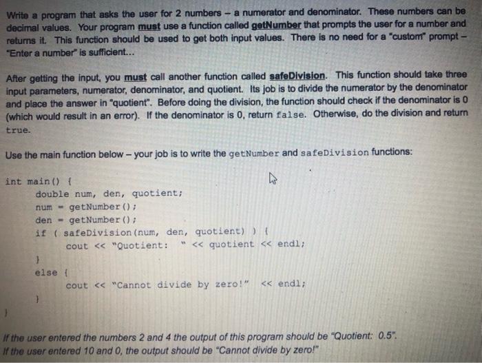 Solved Write a program that asks the user for 2 numbers - a | Chegg.com