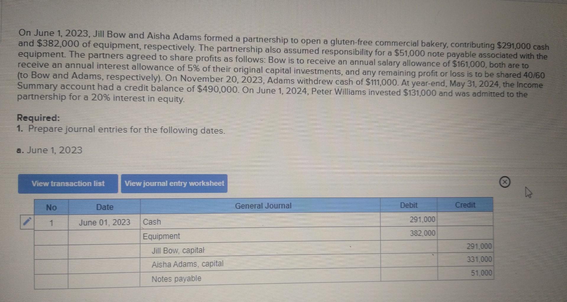 Solved On June 1,2023, Jill Bow and Aisha Adams formed a | Chegg.com