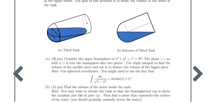 Solved 2. Consider a tank in the form of a right circular | Chegg.com