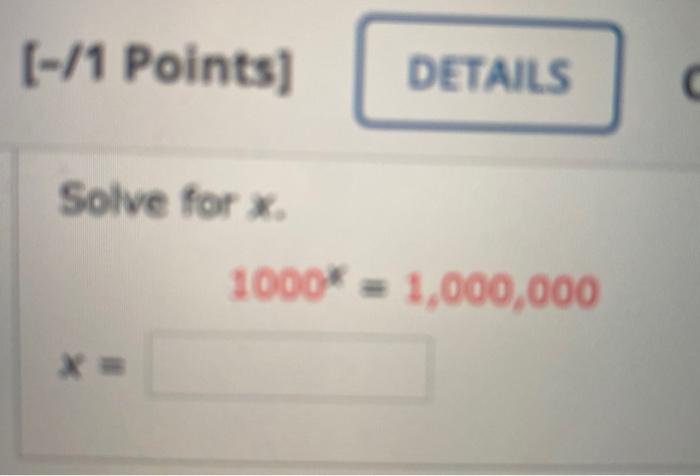 Solved Solve for x. 35x - 17 = 27 X = (-/1 Points) DETAILS | Chegg.com