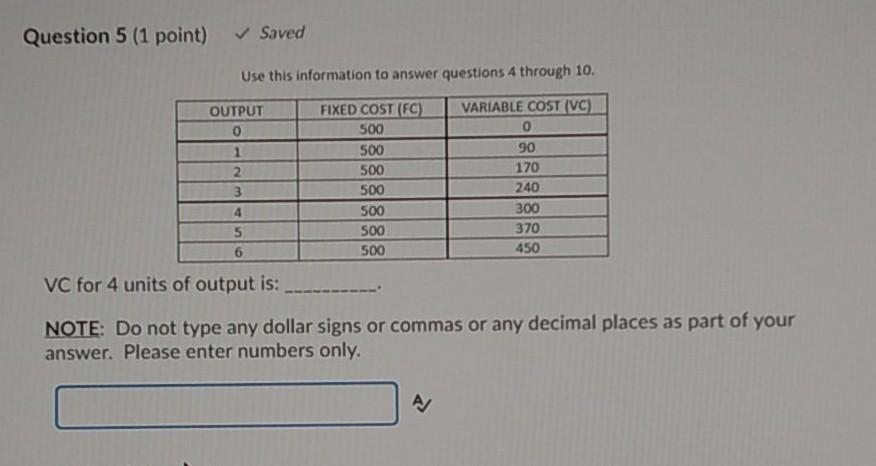 Solved Question 5 1 Point Saved Use This Information To