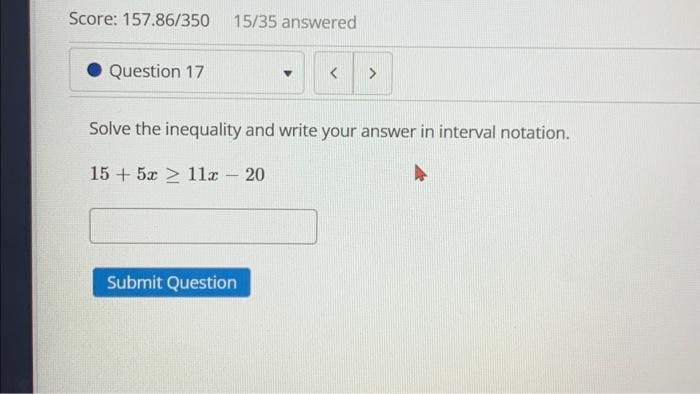 Solved Solve the inequality and write your answer in | Chegg.com