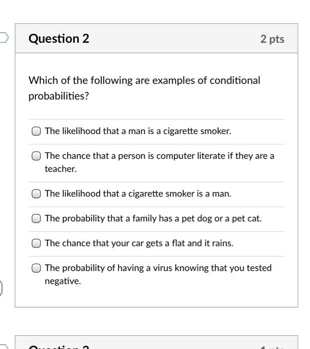 Solved Question 2 2 pts Which of the following are examples | Chegg.com