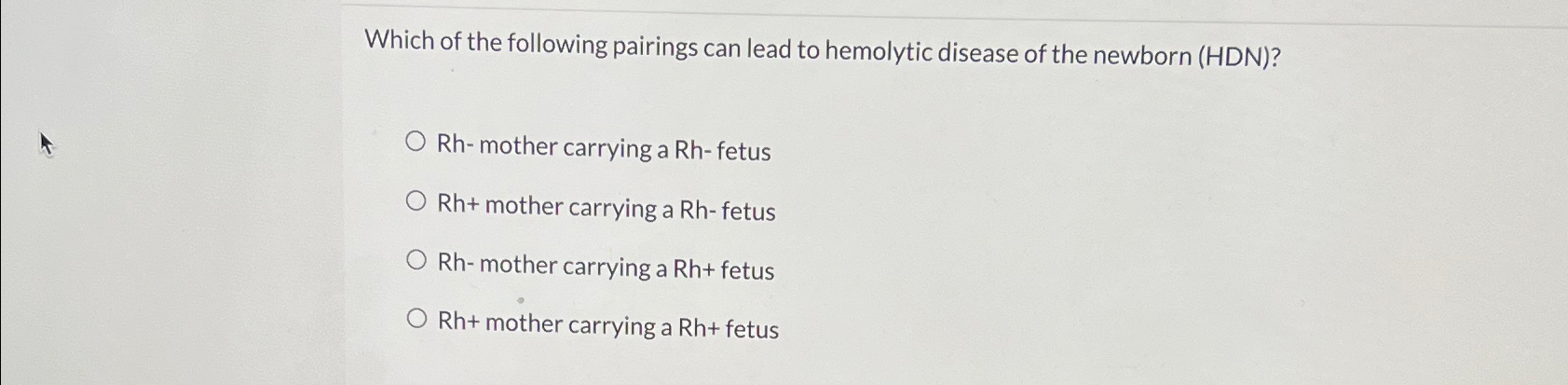 Solved Which Of The Following Pairings Can Lead To Hemolytic 