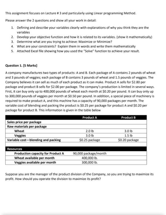 Solved This assignment focuses on Lecture \# 3 and | Chegg.com