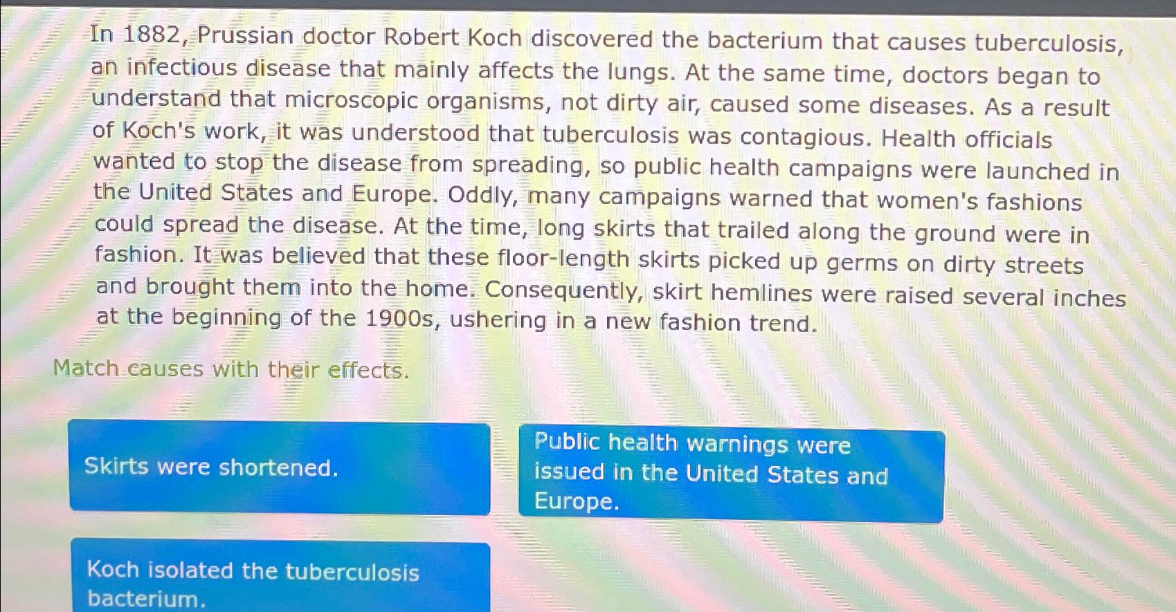 Solved In 1882, ﻿Prussian doctor Robert Koch discovered the | Chegg.com