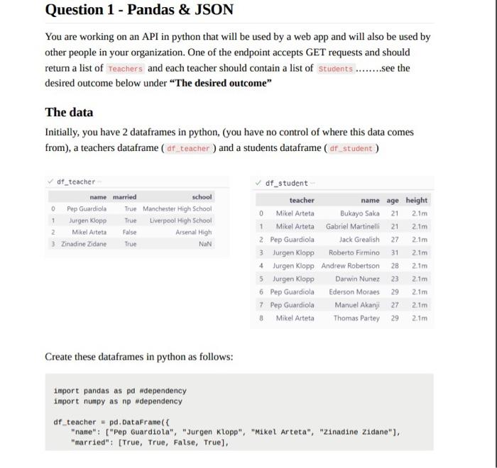 Solved You are working on an API in python that will be used | Chegg.com