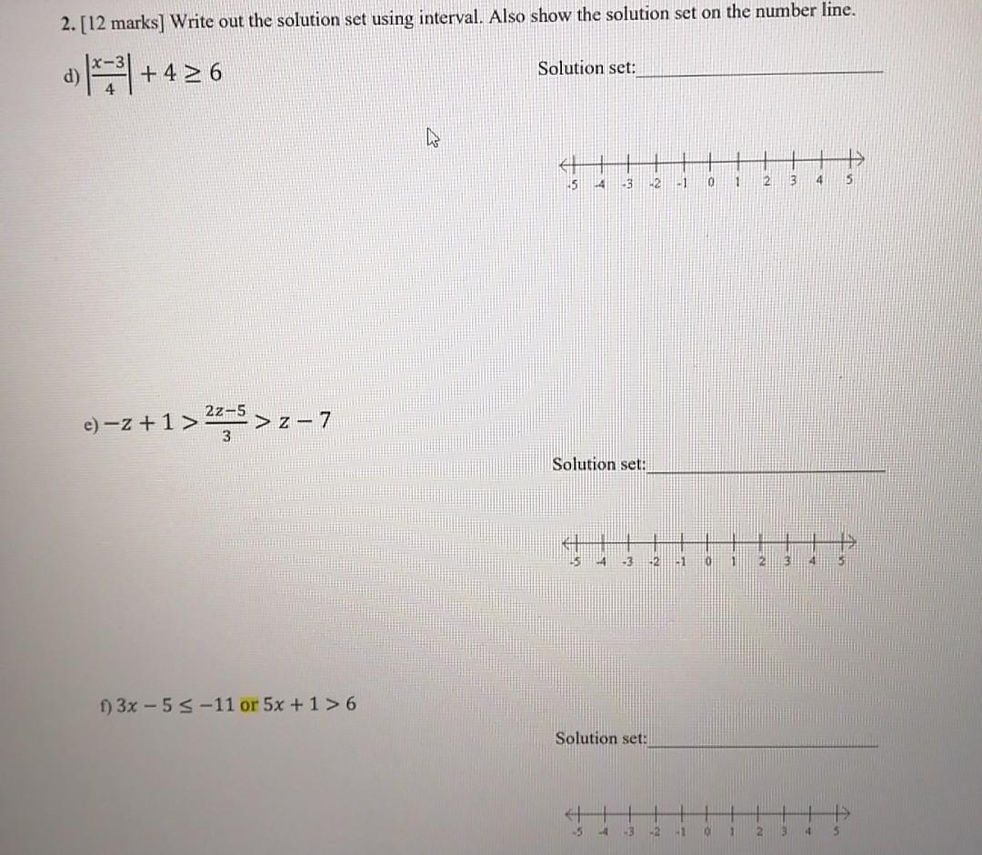 Solved 2. [12 marks] Write out the solution set using | Chegg.com