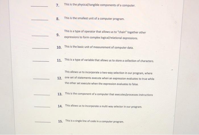 Solved Concept Knowledge Match The Following Definitions And | Chegg.com