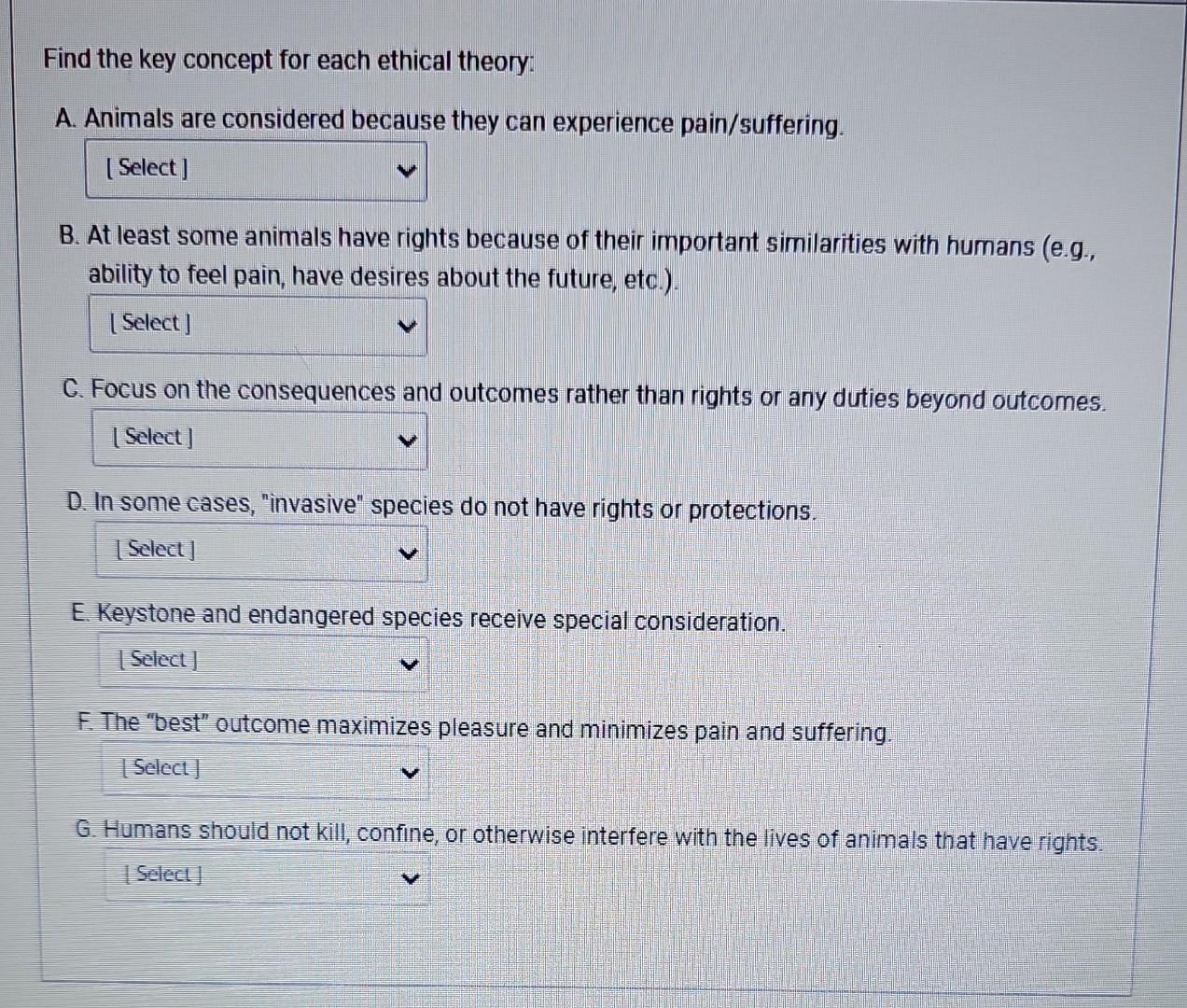 Solved Find the key concept for each ethical theory: A. | Chegg.com