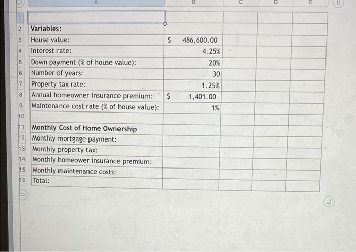 Solved The accompanying Homeownership spreadsheet contains a | Chegg.com
