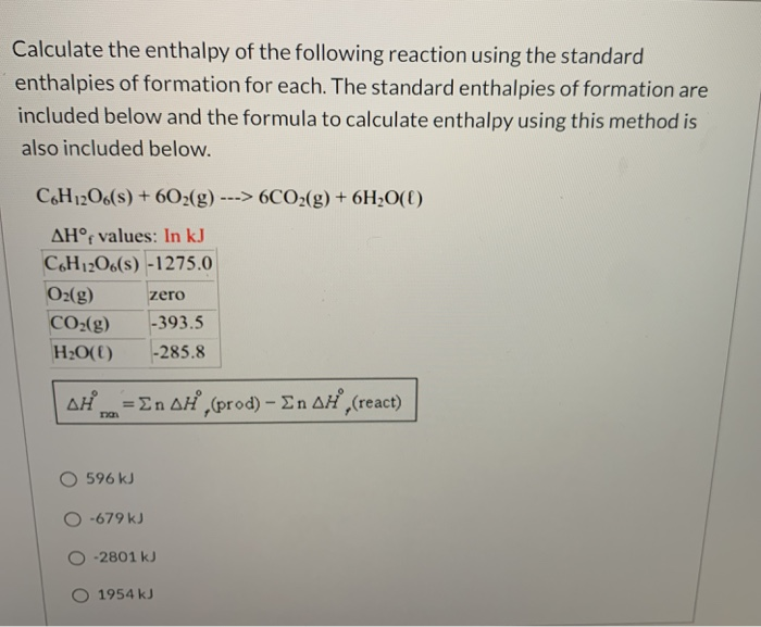 Solved Calculate The Enthalpy Of The Following Reaction Chegg Com