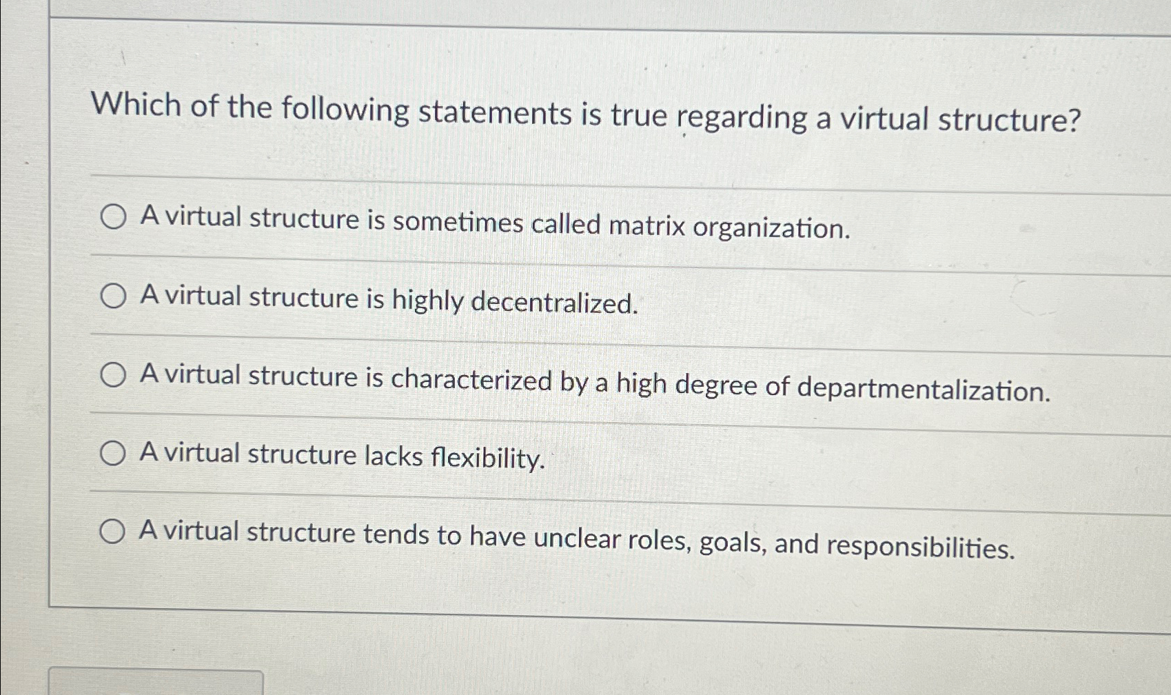 Solved Which of the following statements is true regarding a | Chegg.com