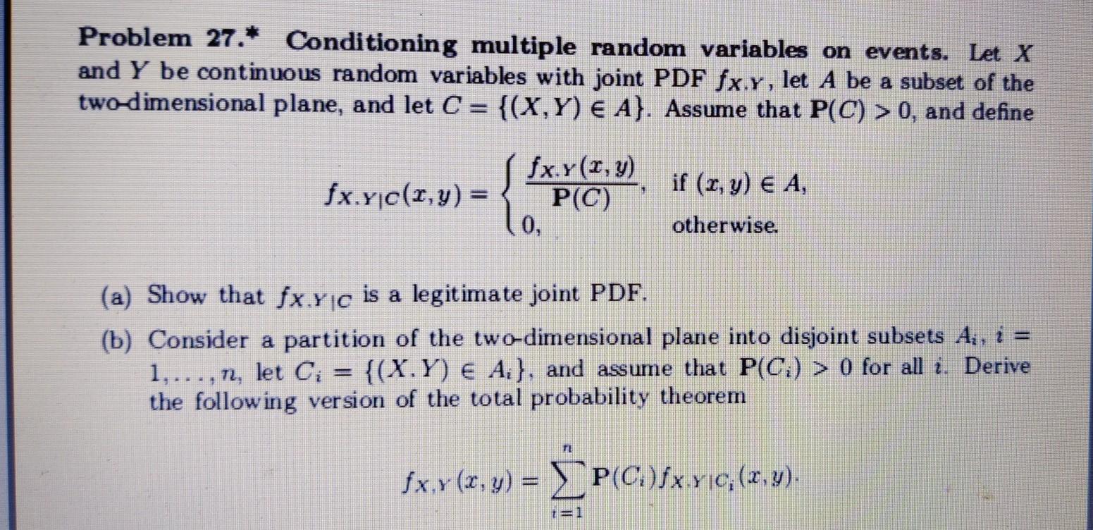 Solved Problem 27.* Conditioning multiple random variables | Chegg.com