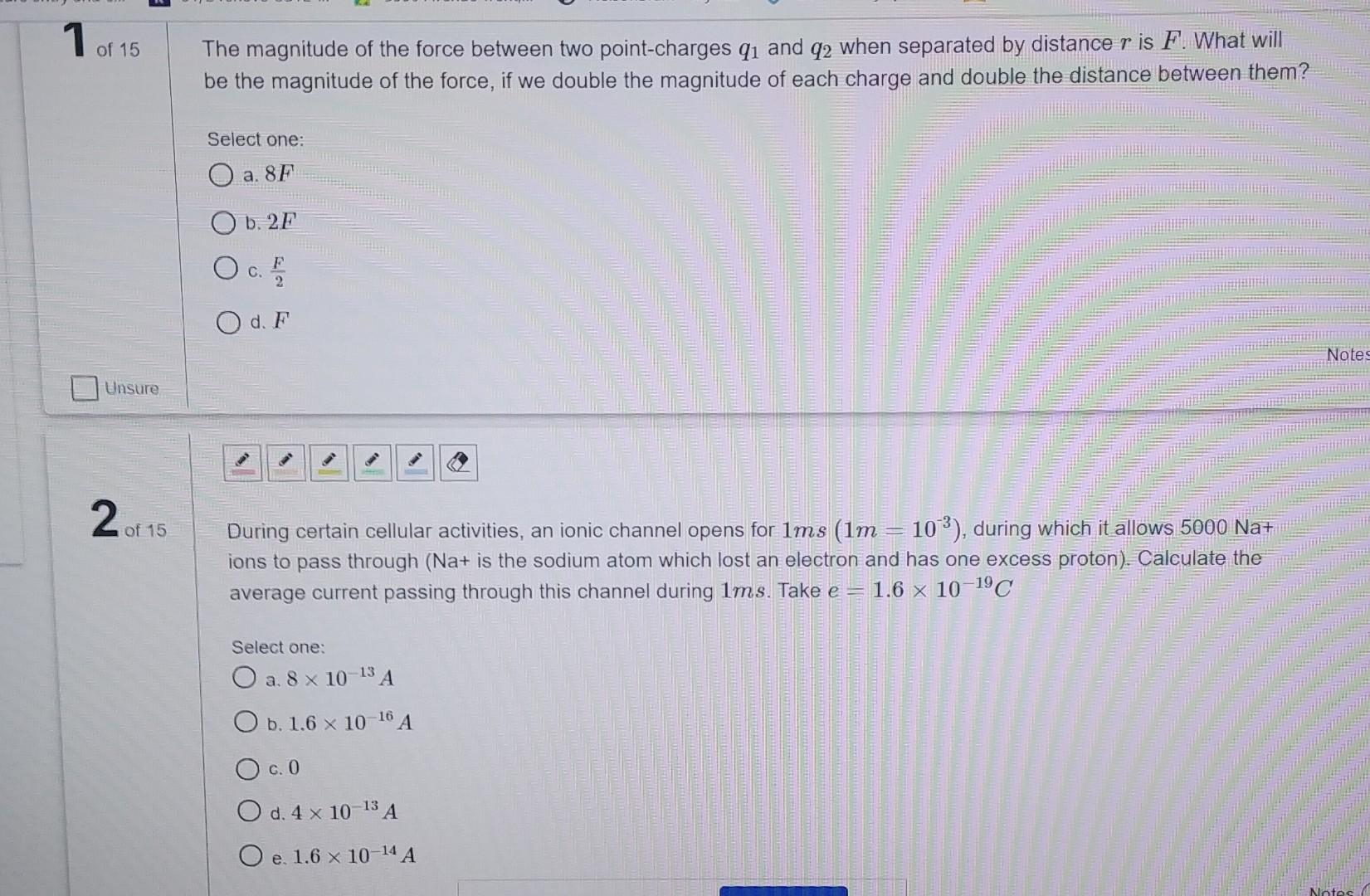 Solved 1 of 15 The magnitude of the force between two | Chegg.com
