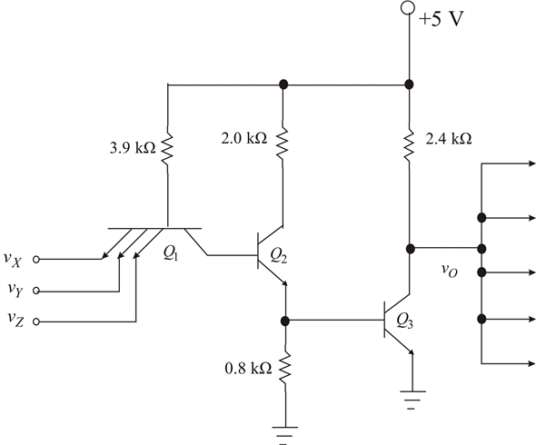 Solved: Consider the basic TTL logic gate in Figure P17.32 with a ...