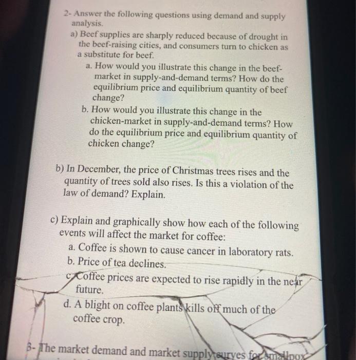 Solved 2 Answer the following questions using demand and