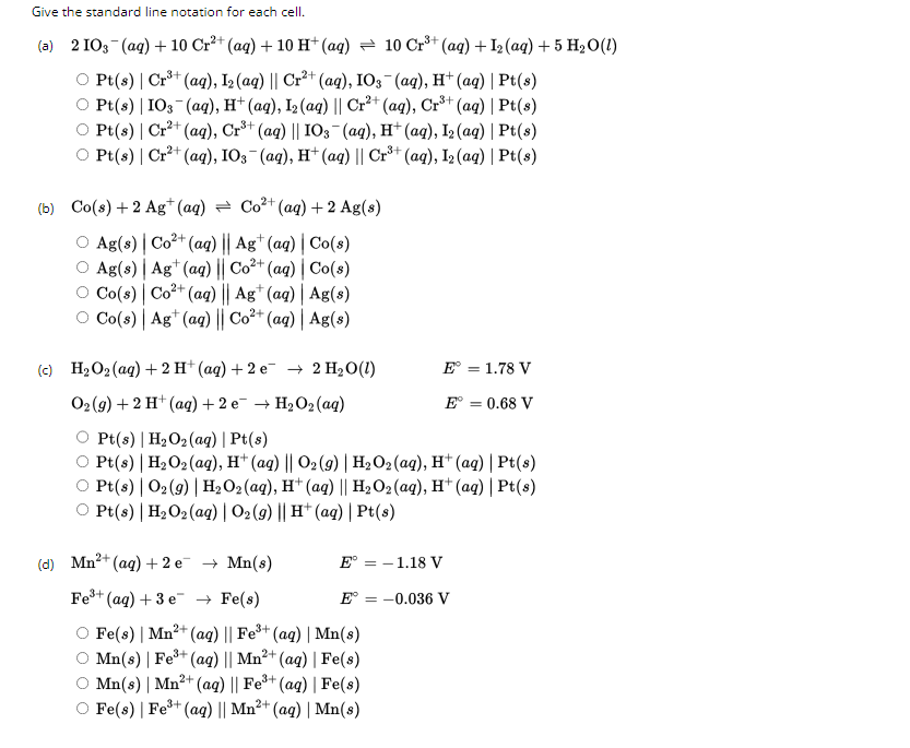 Solved Give the standard line notation for each | Chegg.com