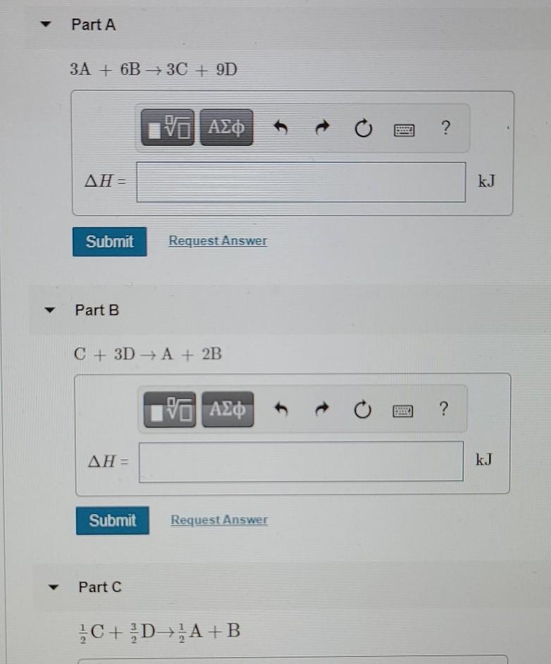 Solved Consider the following generic reaction: A + 2B + C + | Chegg.com