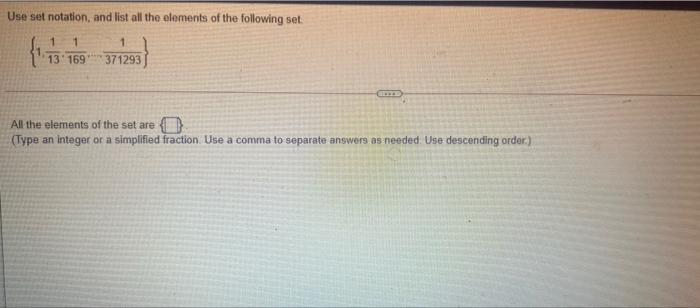 Solved Use set notation, and list all the elements of the | Chegg.com