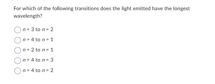 Solved For which of ﻿the following transitions does the | Chegg.com