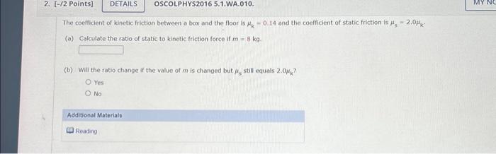 Solved The coefficient of kinetic friction between a box and | Chegg.com