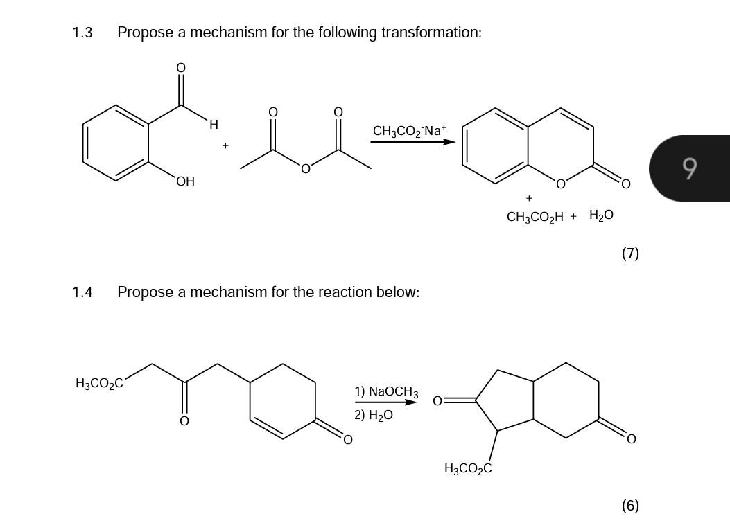Solved 1.3 Propose a mechanism for the following | Chegg.com