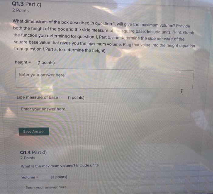 Solved Q1 Polynomial Functions Geometric Application 10 | Chegg.com