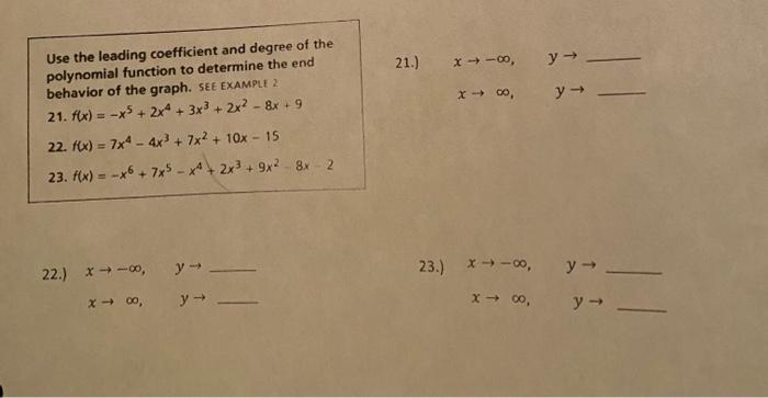 Solved Use The Leading Coefficient And Degree Of The 4740