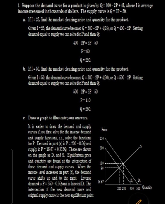 Solved 1. Suppose The Demand Curve For A Product Is Given By | Chegg.com