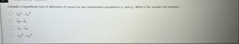 Solved Consider a hypothesis test of difference of means for | Chegg.com