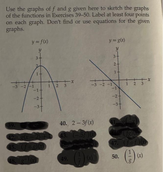Solved Use the graphs of f and g given here to sketch the | Chegg.com