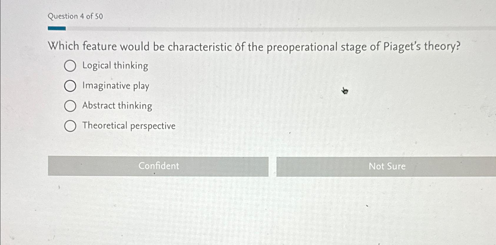 Characteristics of preoperational discount stage