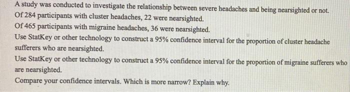 Solved A study was conducted to investigate the relationship | Chegg.com