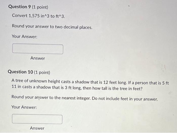 Solved Question 9 (1 Point) Convert 1,575 In ∧3 To Ft∧3. | Chegg.com