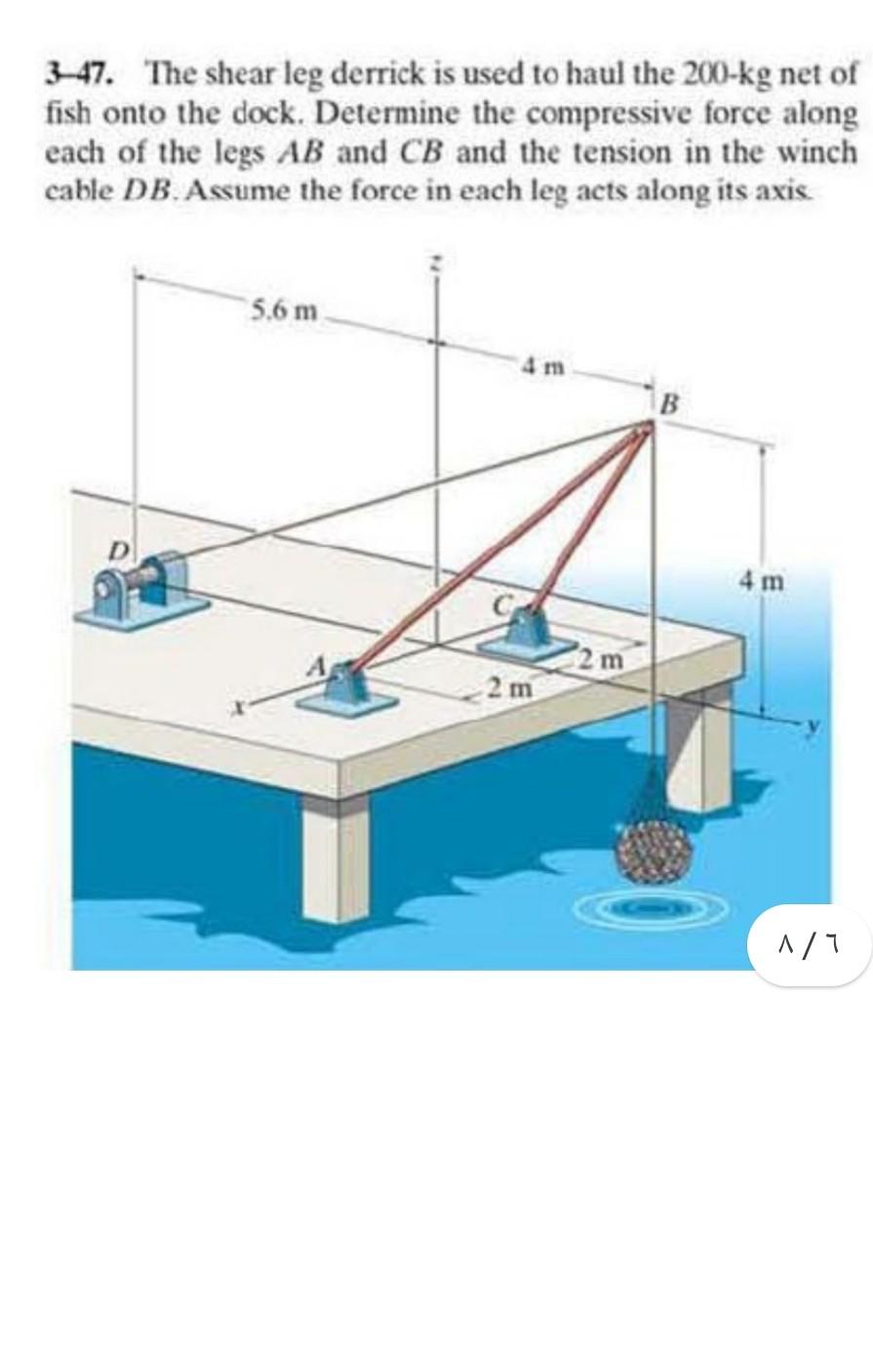 Solved 347. The shear leg derrick is used to haul the