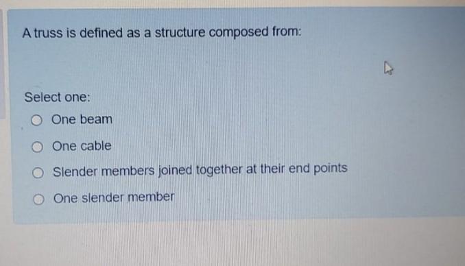 Solved A Truss Is Defined As A Structure Composed From Chegg Com