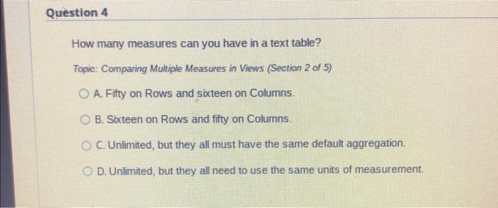 Solved What is the Measure Names field? Topic: Comparing | Chegg.com