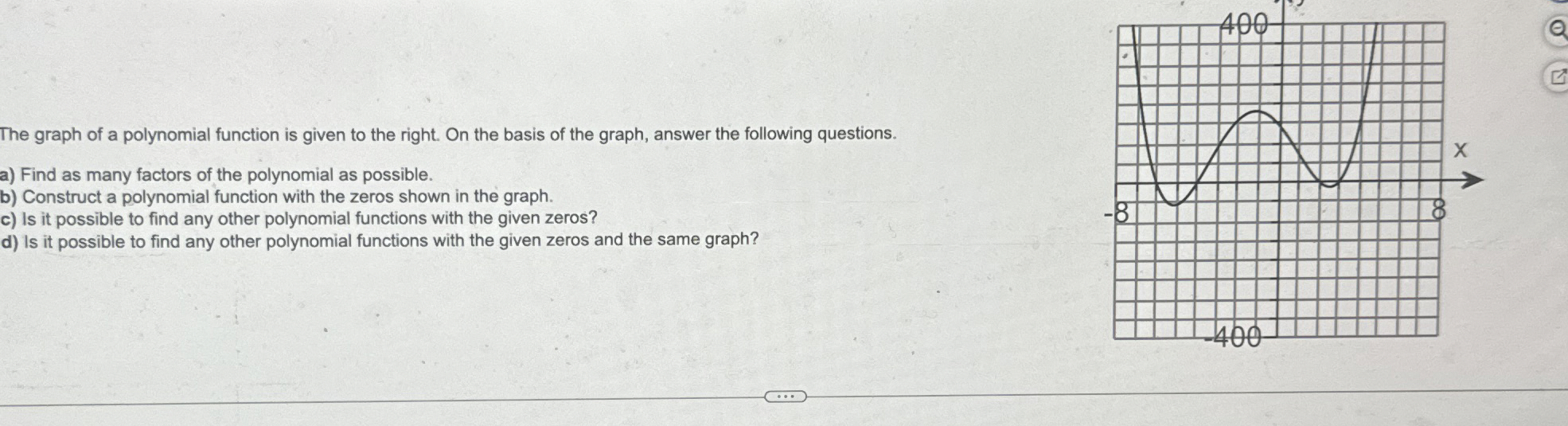 Solved The graph of a polynomial function is given to the | Chegg.com