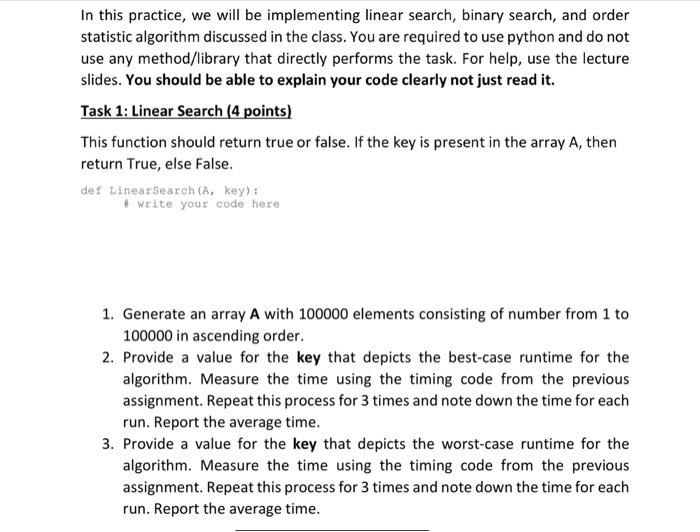 Solved In this practice, we will be implementing linear | Chegg.com