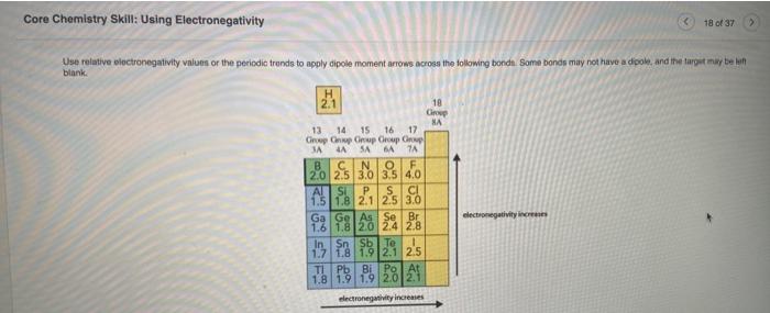 Solved Core Chemistry Skill: Using Electronegativity 18 of | Chegg.com