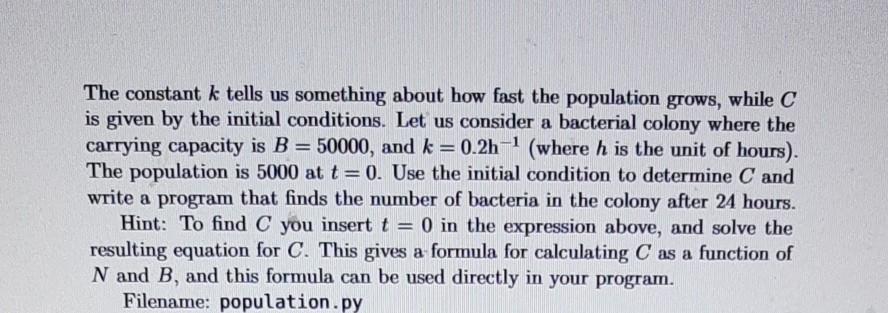 Solved Problem 3.7. Table showing population growth Consider | Chegg.com