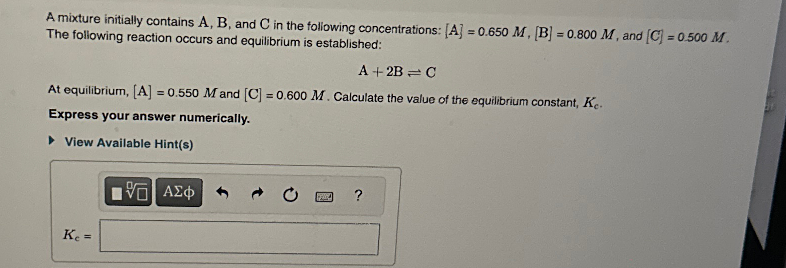 Solved A Mixture Initially Contains A,B, ﻿and C ﻿in The | Chegg.com